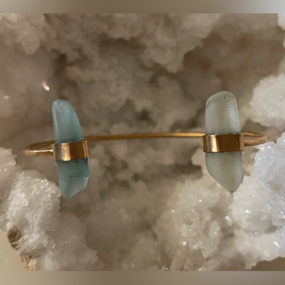 Double Terminal Seaglass Cuff - Picture 1 of 6